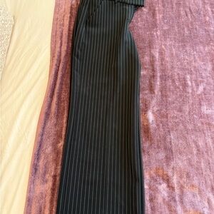Express Black and White Pinstripe Wide Leg Pants
